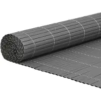 vidaXL Gartenzaun Doppelseitig Grau 1,8x3 m PVC