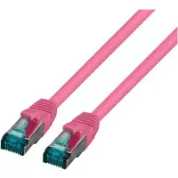 EFB Elektronik RJ45 Patchkabel S/FTP Cat6A LSZH Magenta Laenge 30m 4x2xAWG27/7 nach TIA/EIA568B geschirmt Uebertragungsstandards 10Gbit