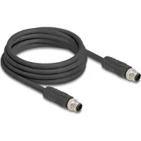 DeLOCK - Netzwerkkabel - M12 (4-polig) (M) zu M12 (4-polig) (M) - 3,0m - 7,2 mm - ungeschirmt - L-codiert, Zugkette, ha