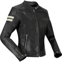 Segura Romeo Damen Motorrad Lederjacke, schwarz/weiß, 38