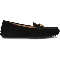 Ralph Lauren für Damen. 802821629018 Mokassins Barnsbury aus schwarzem Wildleder (36), Wohnung, Keine, Lässig, Klassisch