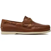 Ralph Lauren Ftw für Herren. 803932996002 Merton Bootsschuhe aus Leder mit braunen Blöcken (41), Beige, Wohnung, Schnürsenkel, Lässig