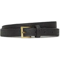 Ralph Lauren für Damen. 412912036002 Schmaler Gürtel aus schwarzem genarbtem Leder (S), Lässig