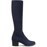 Caprice Damen Stiefel Langschaft Stretch clean modern Block Absatz 9-25506-41, Größe:38 EU, Farbe:Blau