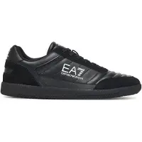 EA7 Unisex. 7X000406_AF19827 Heritage Leder Sneakers schwarz (40), Wohnung, Schnürsenkel, Lässig