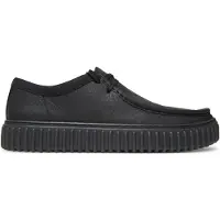 Clarks Schnürschuhe Torhill mit robuster gerippter Sohle 1216 Black Leather 40