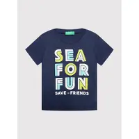 United Colors of Benetton T-Shirt 3096C15AY Dunkelblau Regular Fit 68