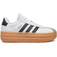 Adidas Sneaker SPORTSWEAR "VL COURT BOLD LIFESTYLE KIDS", Jungen, Gr. 36, weiß (cloud weiß, core schwarz, wonder beige), Leder, Synthetik, Schuhe Sneaker, Inspiriert vom Gazelle Bold