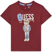 GUESS T-Shirt N5YI22 K8HM4 Dunkelrot Regular Fit 80