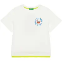 United Colors of Benetton T-Shirt 3SLUG10JF Écru Regular Fit