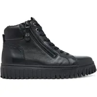 Tamaris Damen Leder High Top Sneaker Schwarz