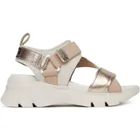 Hispanitas für Damen. HV254007 Goldene Dakar-Sandalen (40), Leder, 3 bis 5 cm, Klettverschluss, Lässig