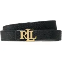 Lauren Accesorios für Damen. 412912038001 Beidseitig verwendbarer Ledergürtel mit Logo schwarz, braun (XL), Lässig