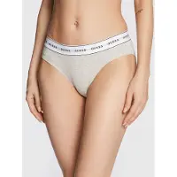 GUESS Slip "CARRIE BRIEF", Damen, Gr. L, grau (light rock heather), Jersey, Obermaterial: 55% Baumwolle, 37% Modal, 8% Elasthan, unifarben, Unterhosen Slip, mit elastischem Logobund, Stretch-Qualität