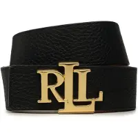 Ralph Lauren für Damen. 412912040001 Breiter Ledergürtel, beidseitig verwendbar, schwarz, braun (M), Lässig