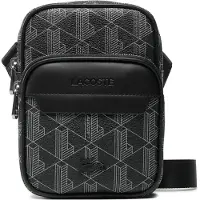 Lacoste Umhängetasche The Blend Crossover Bag Monogram Noir Gris schwarz