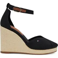 Tommy Hilfiger Halbschuhe Flag High Wedge Espad Closed Toe FW0FW08494 Schwarz 40