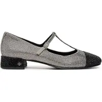 Tory Burch Ballerinas Cap-Toe T-Strap Pave Heeled 159830 Silberfarben 37.5