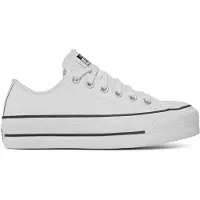 Converse Chuck Taylor All Star Lift Ox Frauen Leder Plattform Turnschuhe Weiß Schwarz – undefined / Weiß schwarz