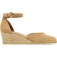 Tamaris Damen Pumps Espadrille Leder Keil Sandale Fesselriemen 1-22309-42, Größe:39 EU, Farbe:Braun