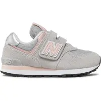 New Balance 574 Core Hook and Loop Rain Cloud Pink Haze (PS) - EU 32.5