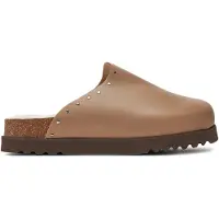 Scholl Clog Fae Studs Leather Damen Taupe-Schuhgröße 39