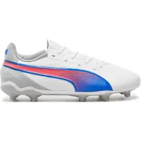 Puma KING MATCH FG/AG Jr White-Bluemazing-Flat Light Gray 36
