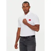 HUGO Poloshirt aus Baumwoll-Piqué Slim Fit mit Flachstrickkragen und 3 Knöpfen
