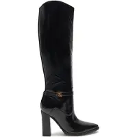 GUESS Damen Stiefel mit kniehohem Schaft aus Ökoleder in Schwarz FLFLDYELE11BK
