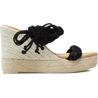 MANEBI' Espadrilles Hamptons Two Braided Bands Wedge Espadrilles K 1.0 WE Schwarz