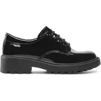 Geox J Casey Atmungsaktive K derschuhe zum Schnüren schwarzem Lack – undefined / Schwarzes Patent
