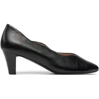 Caprice Damen Pumps Trichterabsatz Leder Wellenkante 9-22400-42, Größe:37 EU, Farbe:Schwarz