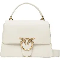 Pinko Handtasche Umhängetasche Love One Top Handle Classic Light White - Antique Gold creme