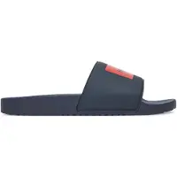 HUGO für Herren. 50548061 Flip-Flops mit Logo auf dem marineblauen Riemen (42), Wohnung, Keine, Strandbekleidung