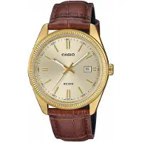 Casio Collection Analog Herrenuhr Edelstahl geolden MTP-1302PGL-9AVEF
