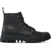 Palladium Lederstiefeletten Pampa mit Reißverschluss, Schwarz 46 EU