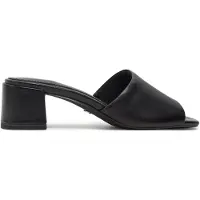 Tamaris Damen Pantolette Leder Mule Karree Blockabsatz 1-27204-42, Größe:36 EU, Farbe:Schwarz