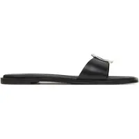 Calvin Klein Pantoletten Flat Slide W/Ck Hw Big - Lth HW0HW02482 Schwarz