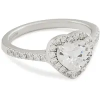 ICED STUFF Ring Heart Gem Weißgold 14