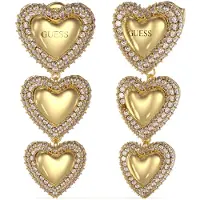 GUESS JUBE05013JWYG Damen-Ohrringe Ohrhänger Herz Pavée Goldfarben