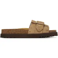 Scholl Joyce Damenpantolette, Leder, Dark Beige, Damenschuhe - Damenschuhe Pantolette / Zehentrenner, Beige, leder