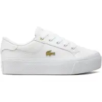 Lacoste Ziane Platform 124 2 CFA Sneaker mit glattem geprägtem Logo in Weiß Gold – undefined / Weißes Gold