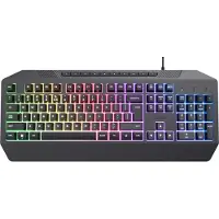 Trust Gaming GXT 836 Evocx Gaming Tastatur mit Deutsches QWERTZ Layout, 78% Recyclingkunststoff, RGB-Beleuchtung, Anti-Ghosting, Medientasten, Gaming Keyboard USB für PC/Laptop - Schwarz