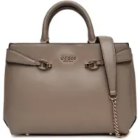 GUESS Elegante braune Damenshoulderbag mit Kettenriemen und vielen Fächern