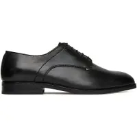 Tommy Hilfiger Herren Derby Schuhe Thunit aus Leder, Schwarz (Black), 46
