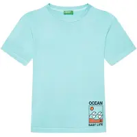 United Colors of Benetton T-Shirt 3PCMC10N7 Blau Regular Fit 140