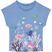 United Colors of Benetton T-Shirt 3I1XG10JH Blau Regular Fit 116