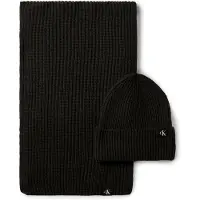 Calvin Klein Jeans Set Schal und Mütze Monogram Rib Scarf Beanie Set IU0IU00638 Schwarz
