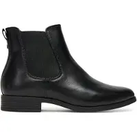 Tamaris Damen Stiefelette Chalsea Leder unifarben 1-25377-45, Größe:40 EU, Farbe:Schwarz