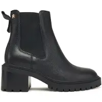 Tommy Hilfiger Stiefeletten Th Leather Chelsea Cleated Heel FW0FW08774 Schwarz 41